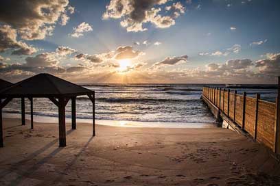 Beach Sundown Scene Tel-Aviv Picture