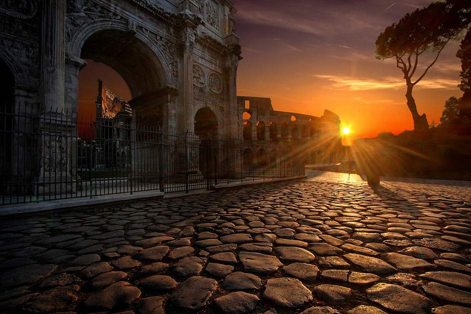 Italy Rome Colosseum Arch-Of-Constantine