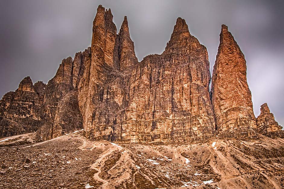 Mountains Landscape Dolomites Three-Zinnen