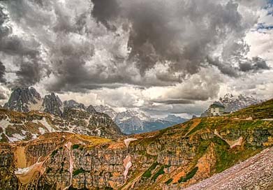 Three-Zinnen Mountains Landscape Dolomites Picture