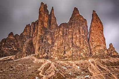 Three-Zinnen Mountains Landscape Dolomites Picture