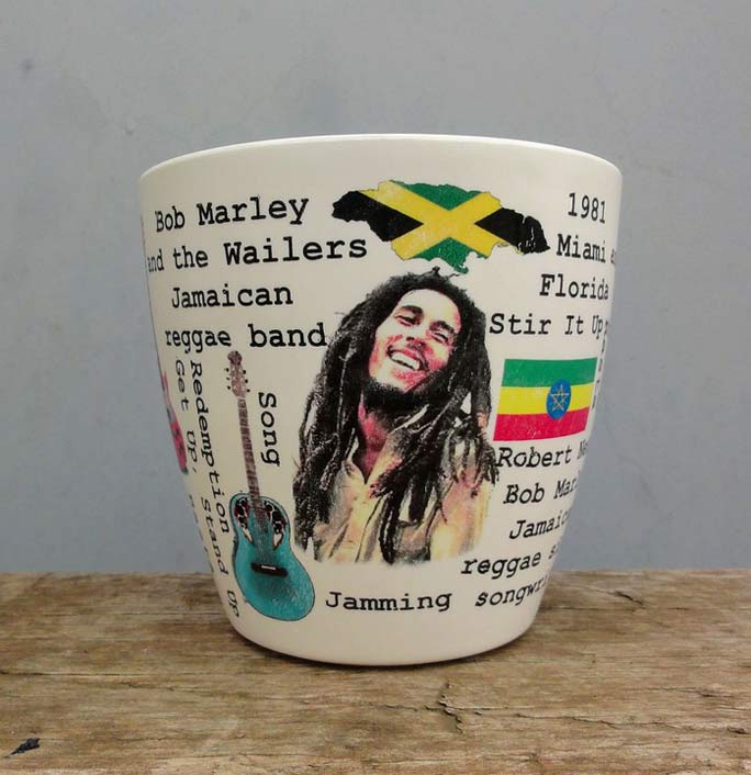 Reggae Jamaica Bob-Marley Flower-Pot