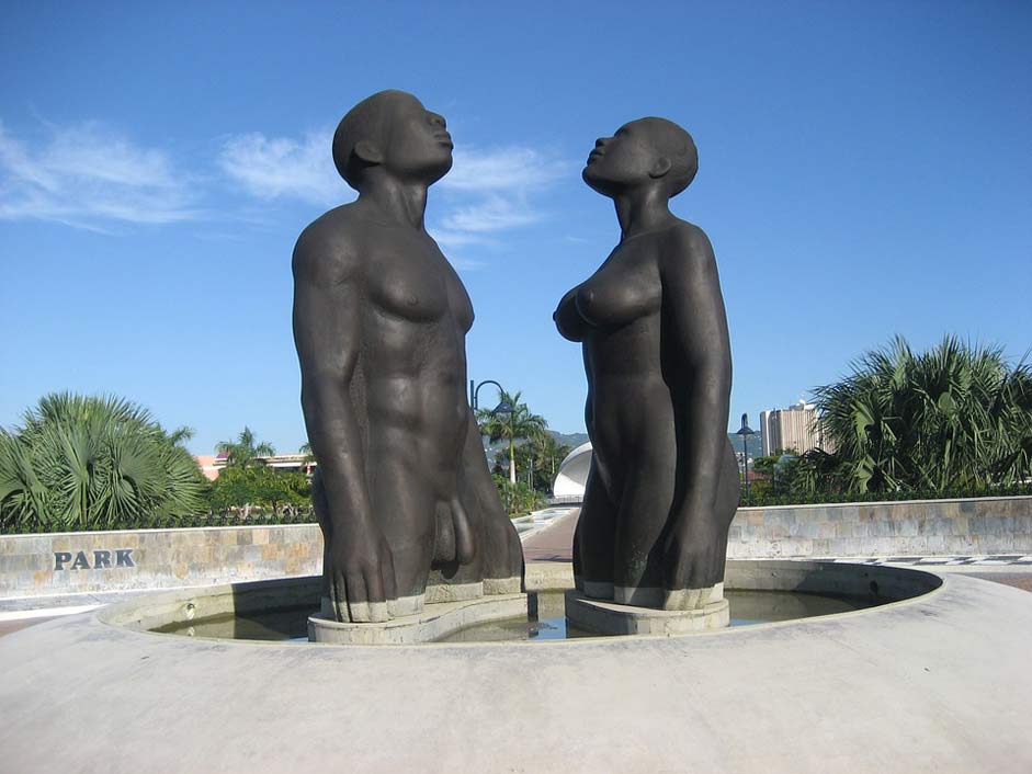 Naked Woman Man Statue