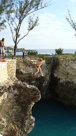 Girl Cliff-Diving Water Jumping Picture