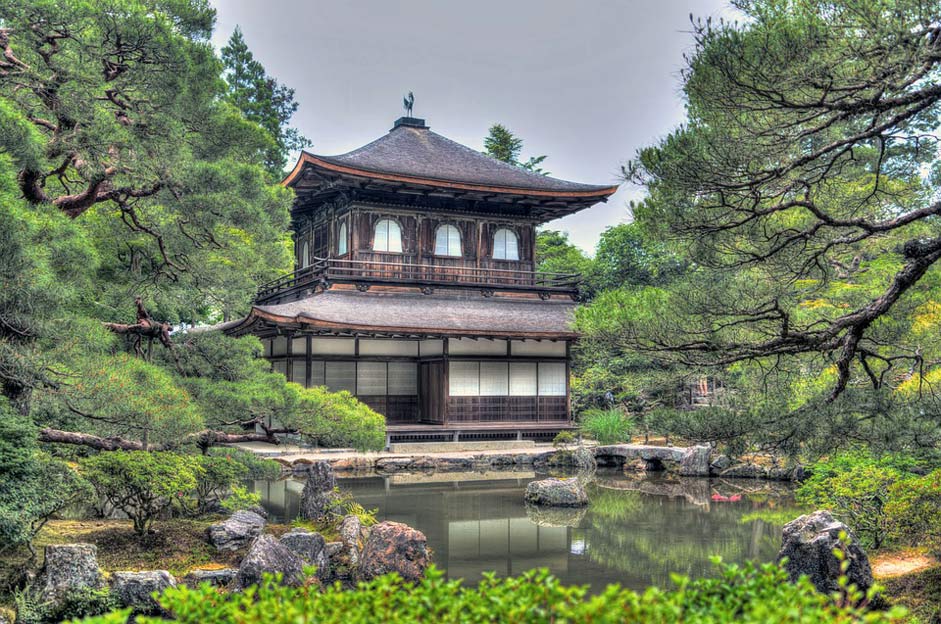 Japan Kyoto Gardens Ginkaku-Ji-Temple