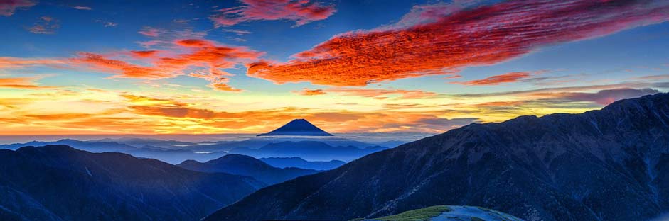 Morning-Glow Japan Volcano Mount-Fuji