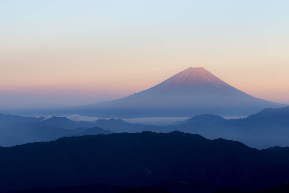 Red-Fuji View-From-Kitadake-Fuji Japan Mt-Fuji