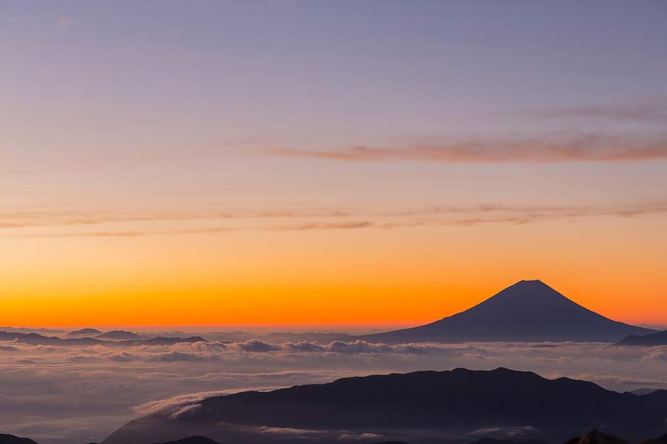 Morning Japan Volcano Mt-Fuji