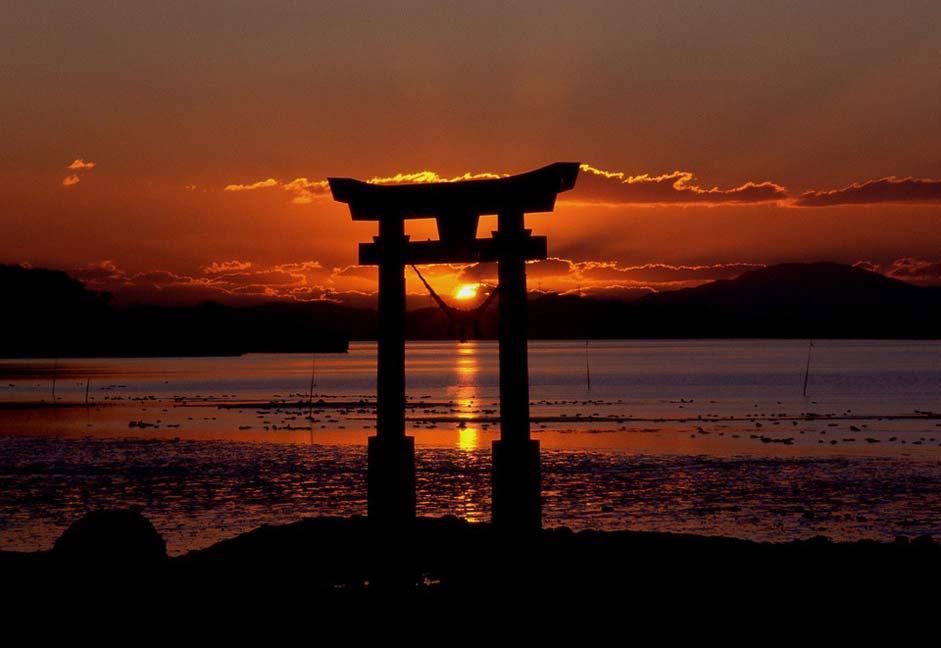Sky Sea Shrine Sunset