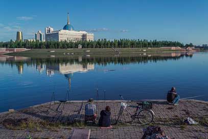 Astana Ishim Fishing Morning Picture