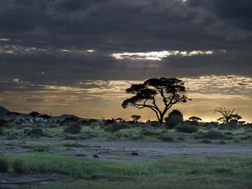 Sunset Afterglow Africa Landscape Picture