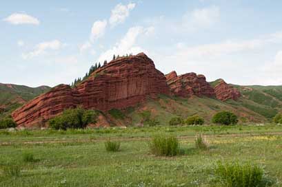 Mountains Blue-Sky Kyrgyzstan Nature Picture