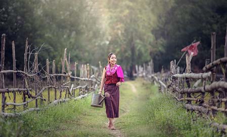 Watering In-The-Country Smiling For-Farming Picture