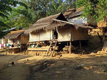 Laos Kamu-Ethnicity Houses Village Picture