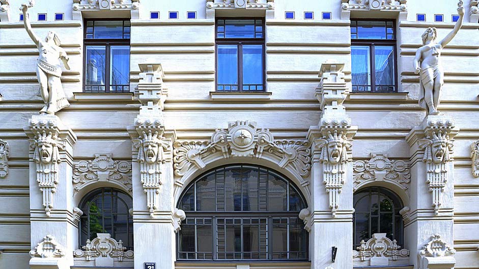 Art-Nouveau Riga Latvia House-Facade