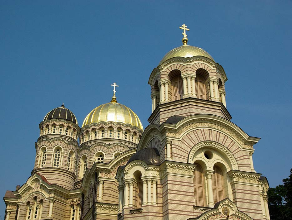 Cupolas Orthodox-Church Riga Latvia