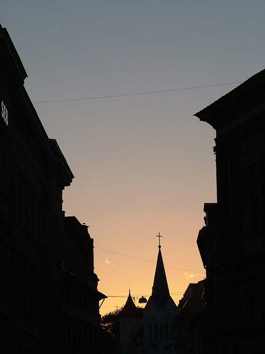 Evening Twilight Riga Latvia