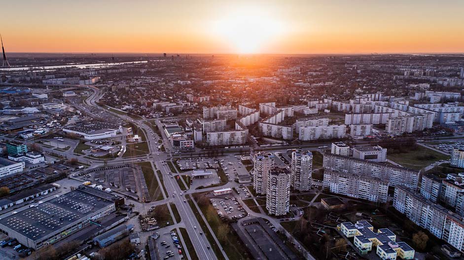 Drone Latvia Aerial-View Riga