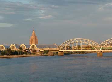 Latvia Bridge Daugava Riga Picture