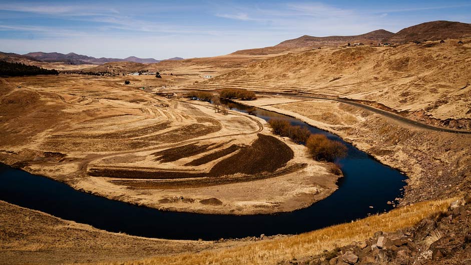 Africa Lesotho River Landscape