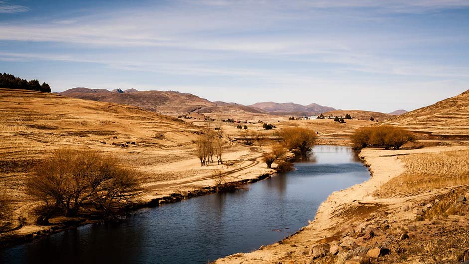 Africa Lesotho River Landscape