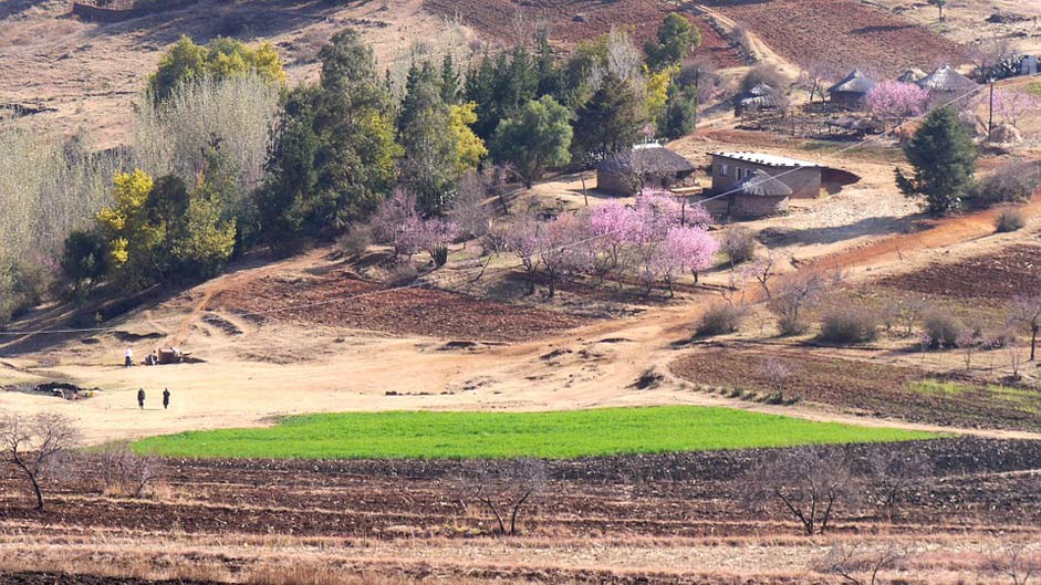 Spring Landscape Settlement Lesotho