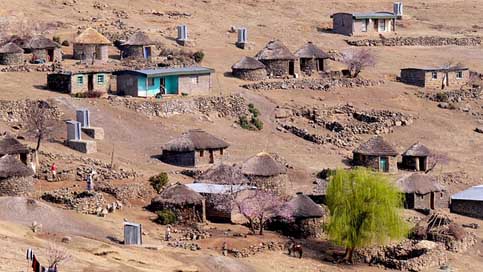 Lesotho Karg Rondavels Bergdorf Picture