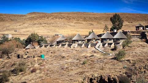 Cabins Landscape Lesotho Africa Picture