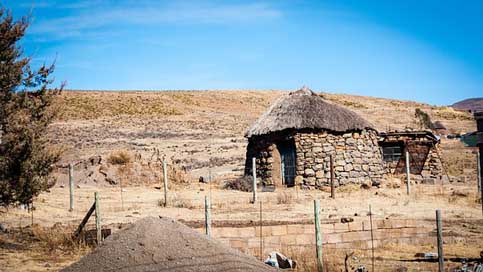 Hut Landscape Lesotho Deserted Picture
