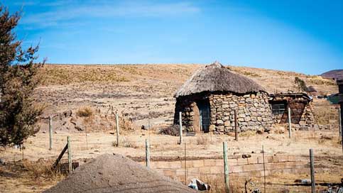 Hut Landscape Lesotho Deserted Picture