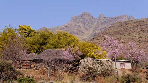 Lesotho Landscape Peach-Blossom Mountain-Landscape Picture