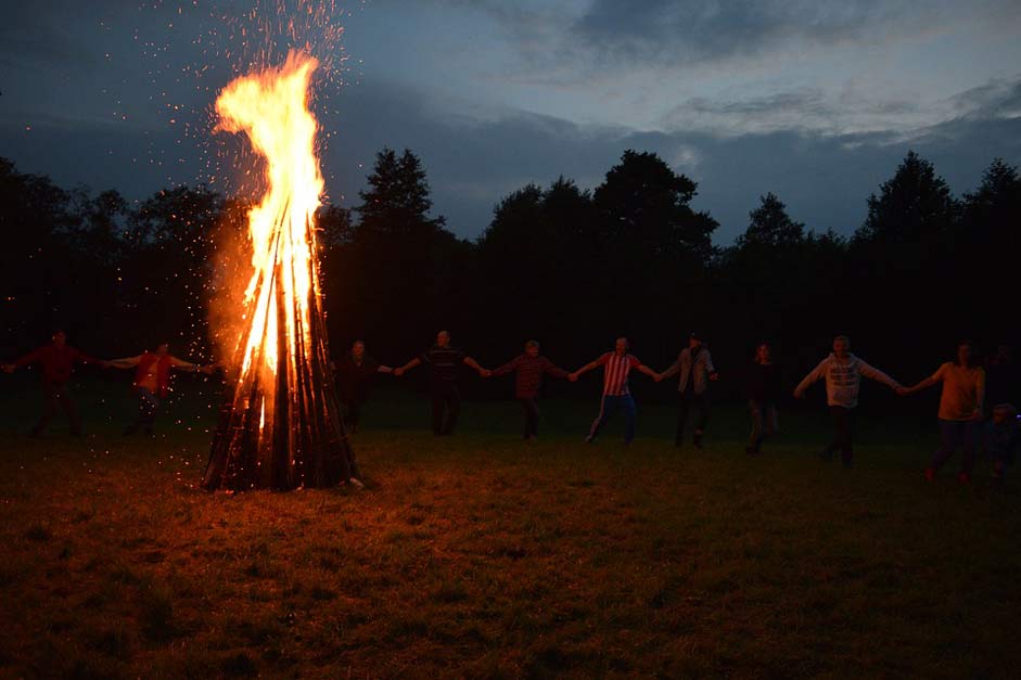 People Dancing Bonfire Fire