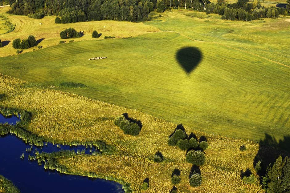 Bird'S-Flight Air-Balloon Nature Green
