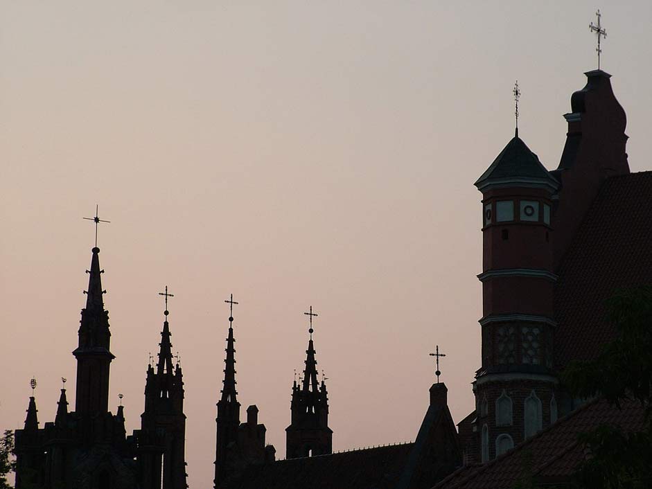 Sunset Gothic-Quarter Vilnius Lithuania