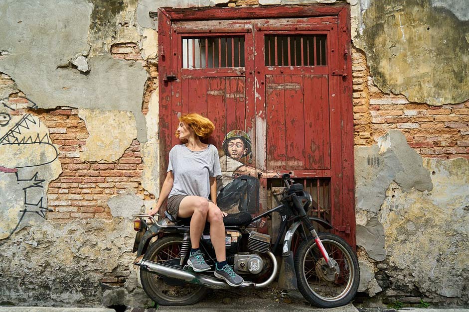 Art Graffiti Woman Motorcycles