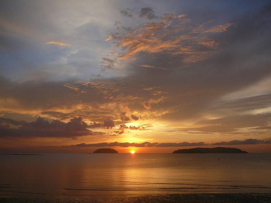 Beach Water Borneo Sunset