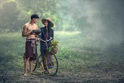 Adult Asia Bicycle Agriculture Picture