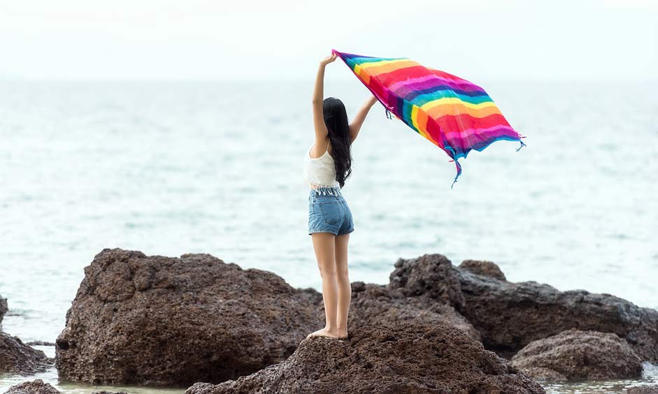 Girl Coastline Beach Bali