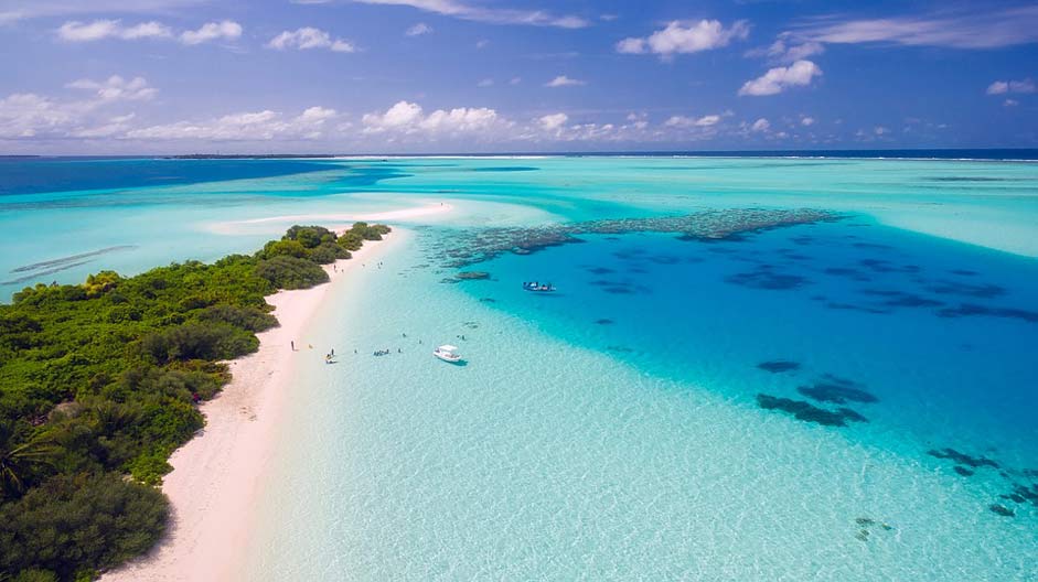 Aerial-View Tropical Tropics Maldives