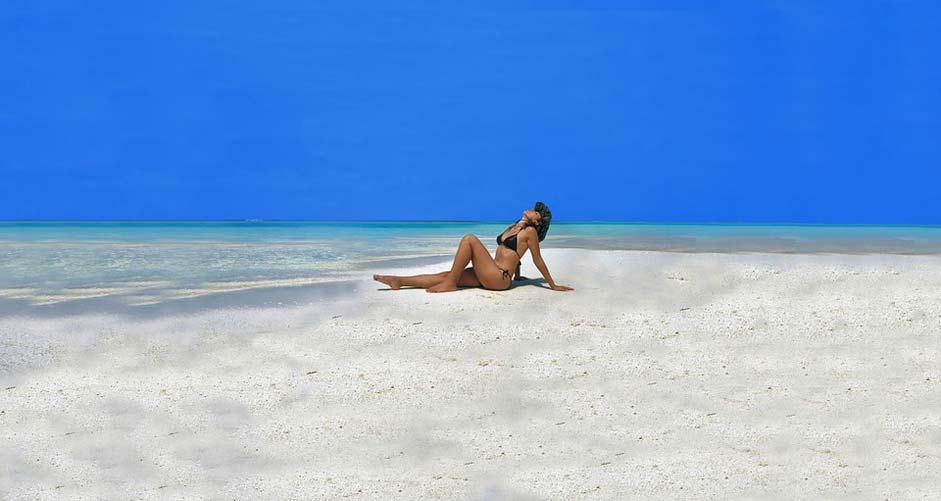 Sexy Beach Maldives Model