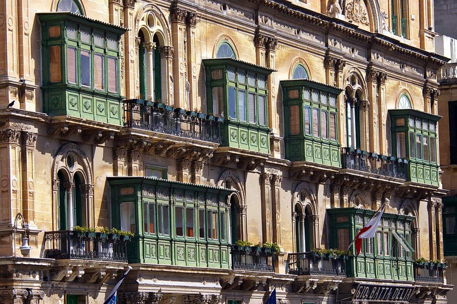 Building Architecture Valletta Balconies