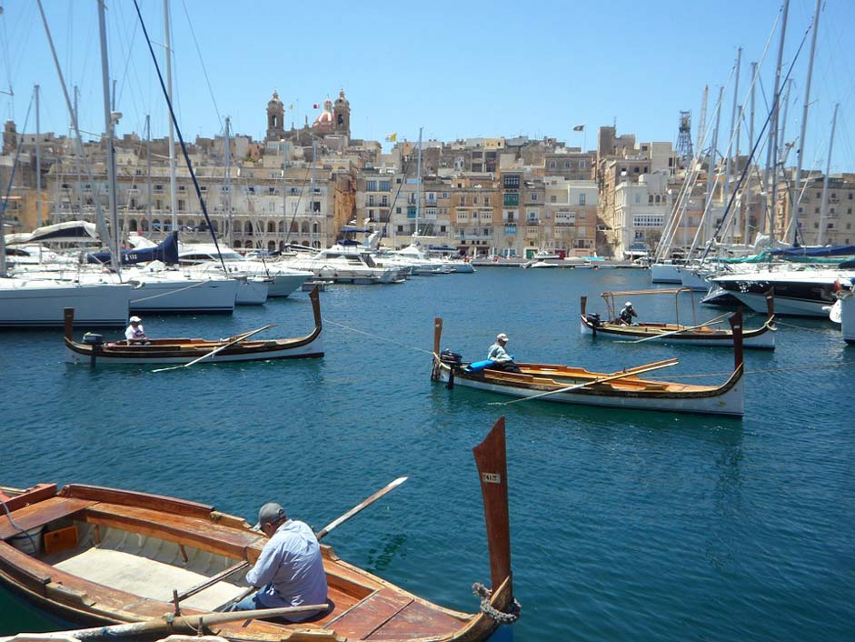 Malta Valetta Port Boats