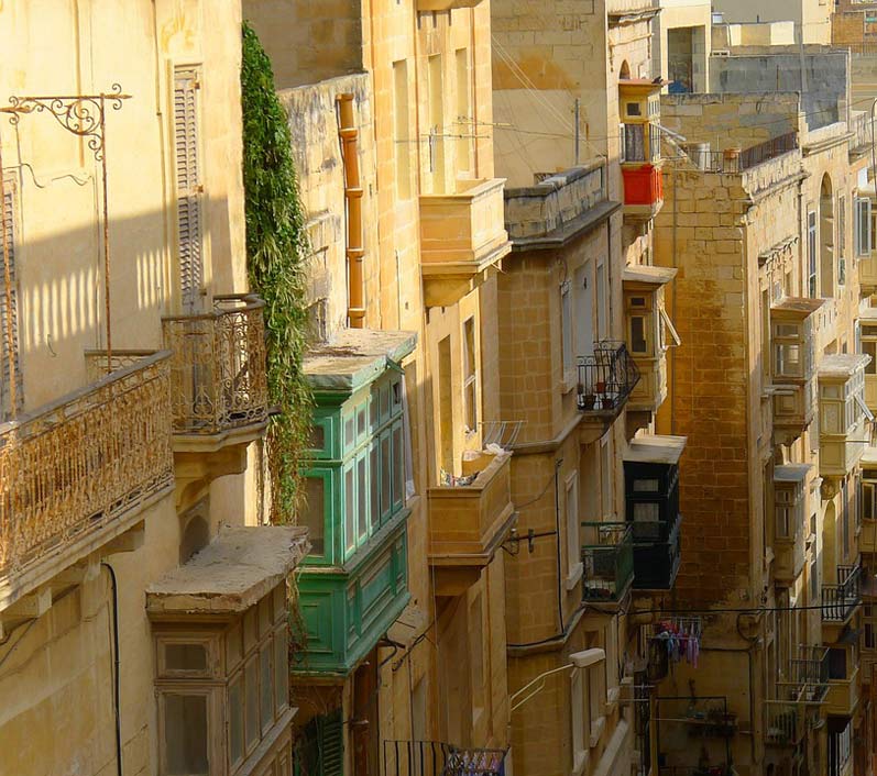 Houses Alley Valletta Mediterranean