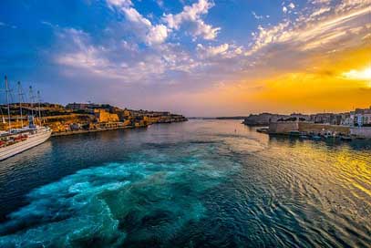 Malta Sky Sunset Harbor Picture
