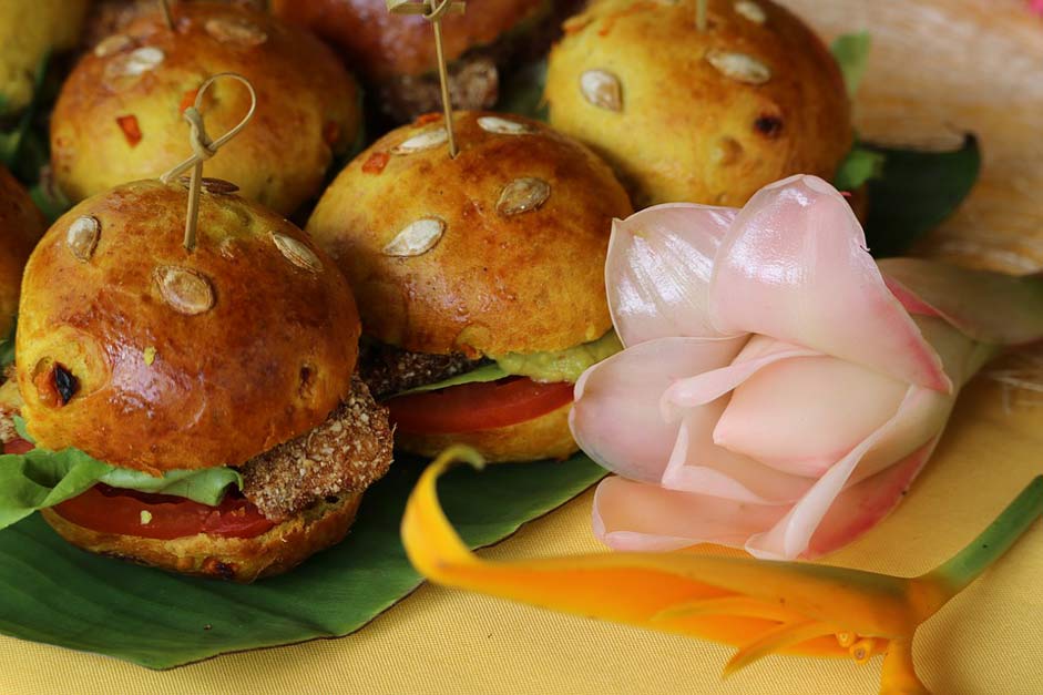 Pink Hamburger Flower Burger