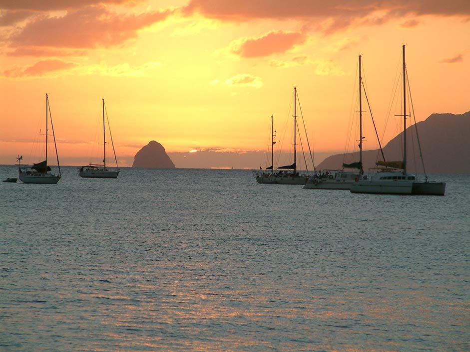 Sunset Caribbean Landscape Martinique