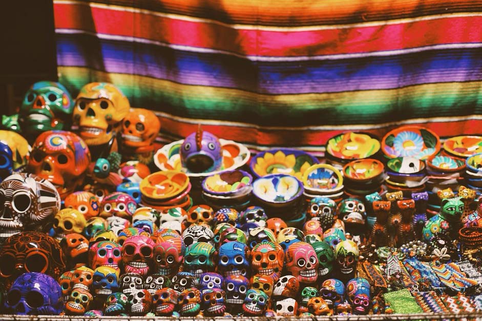 Day-Of-The-Dead Market Art Skulls