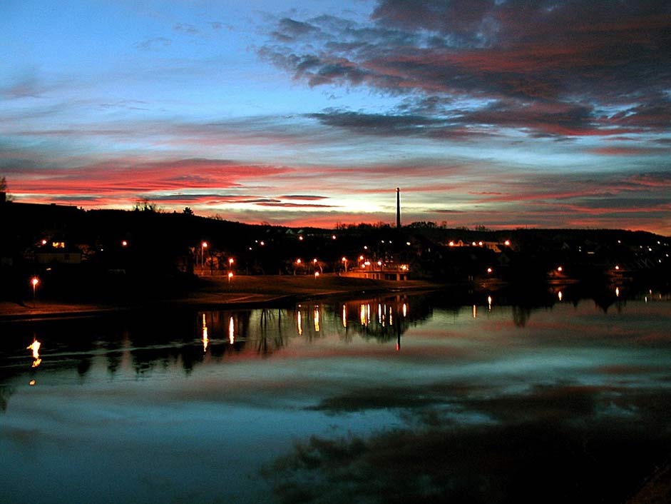 Afterglow Fog River Sunset