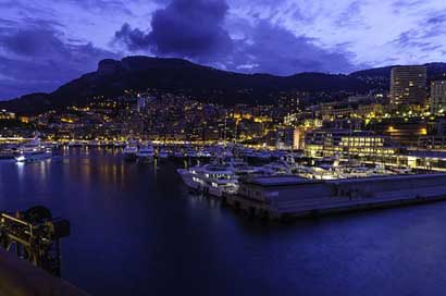 Monaco Seaside Port Night Picture