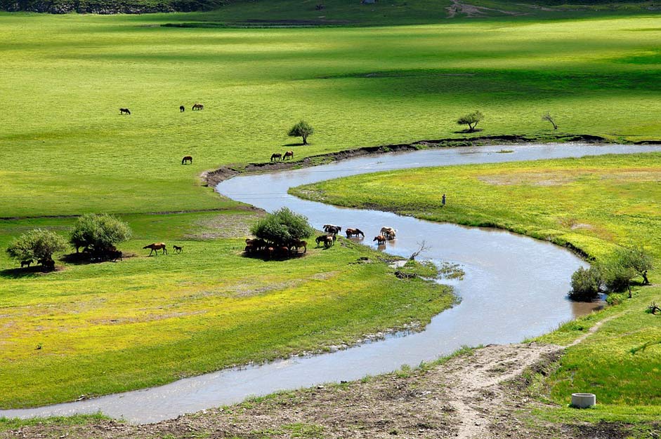 River Prairie Horqin Inner-Mongolia
